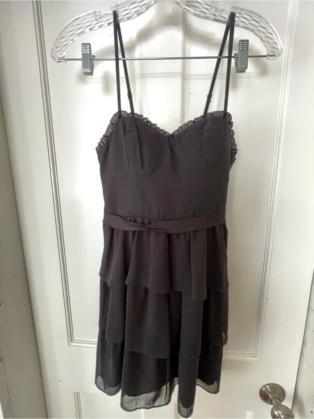American Eagle Outfitters Black Ruffle Tiered Mini Dress